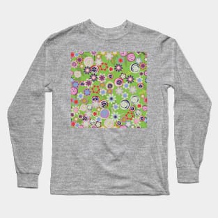 Folk flowers pattern Long Sleeve T-Shirt